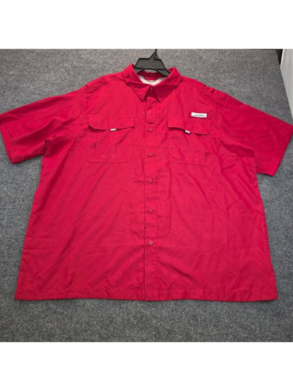 Habit Mens Fishing Shirt 2XL Red Short Sleeve Outdoor Campcore UPF 40+ Hike Gorp